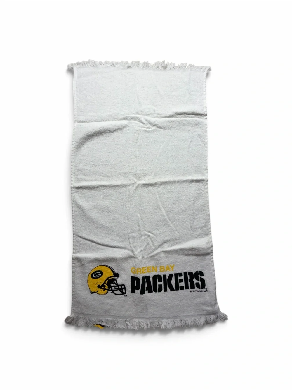 Vintage Green Bay Packers White Logo Hand Towel